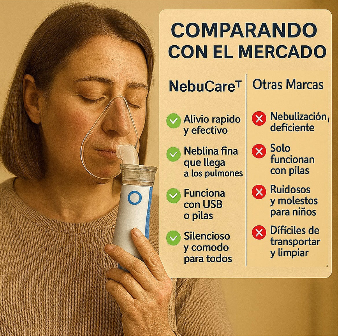 50% de Descuento SOLO POR HOY - NebuCare™ - Nebulizador Portátil para Niños y Adultos
