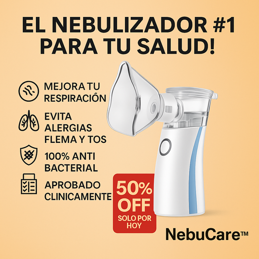 50% de Descuento SOLO POR HOY - NebuCare™ - Nebulizador Portátil para Niños y Adultos