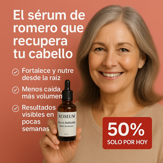 ✨50% OFF SOLO POR HOY | ROSEUM™ – El Sérum de Romero que Recupera tu Cabello 🌿💆‍♂️